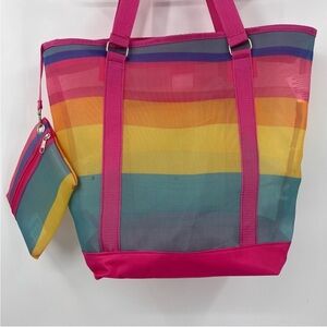 Crown & Ivy Multicolor Striped Tote Bag NWTS